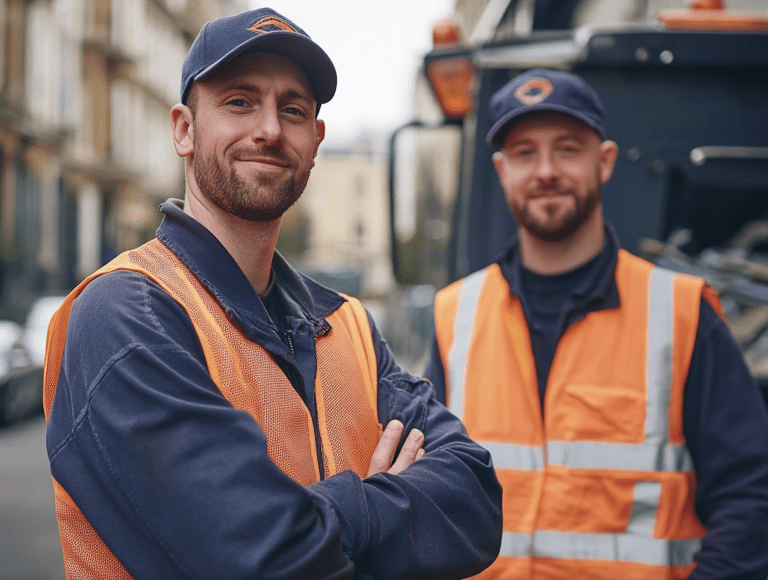 Rubbish removal team in Central London